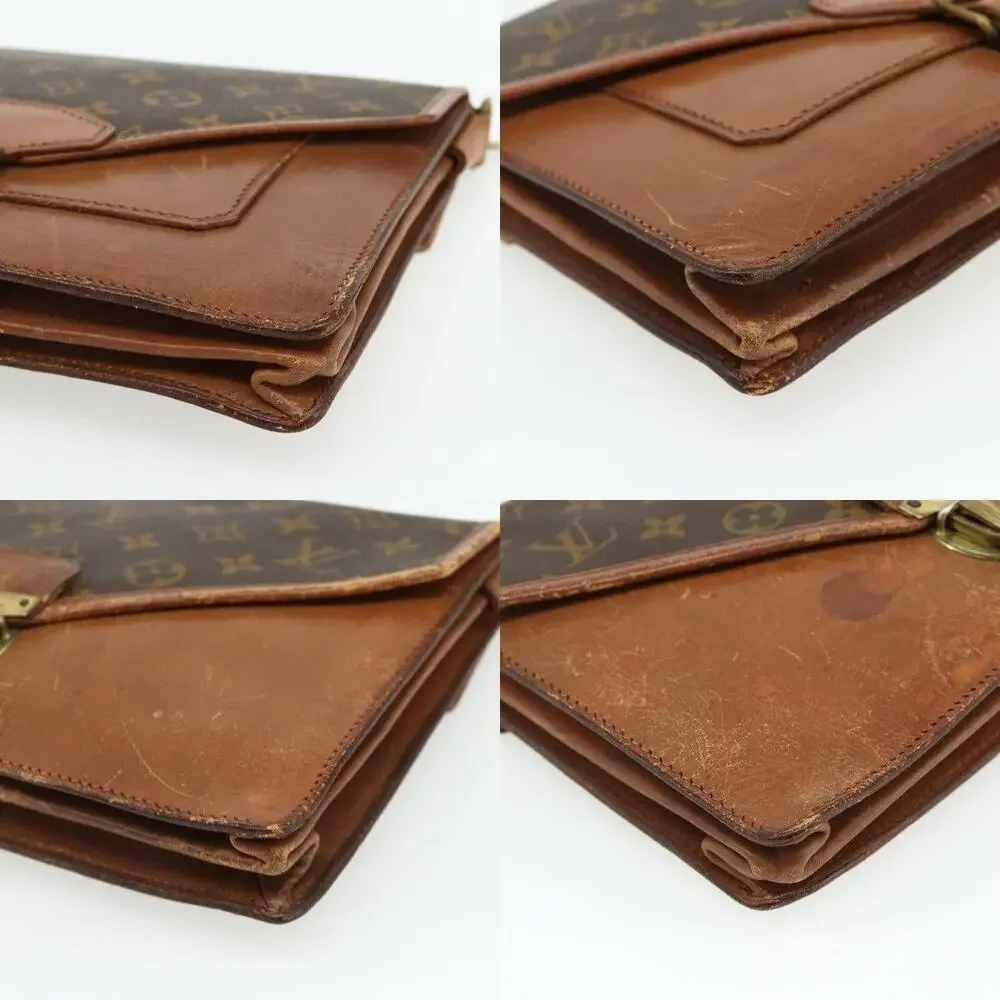 Louis Vuitton Monogram Sac Biface Handbag Brown